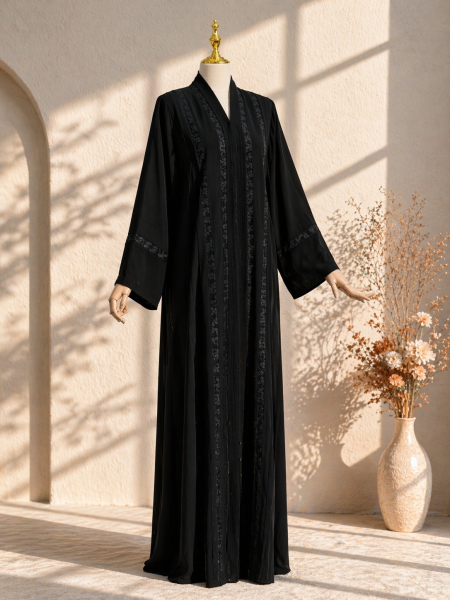 عباية دبي كلوش ودانتيل ناعم